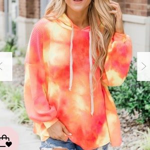 The Good Life Tie Dye Pullover in Pink